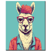 Alpaka Porträt - Malen nach Zahlen